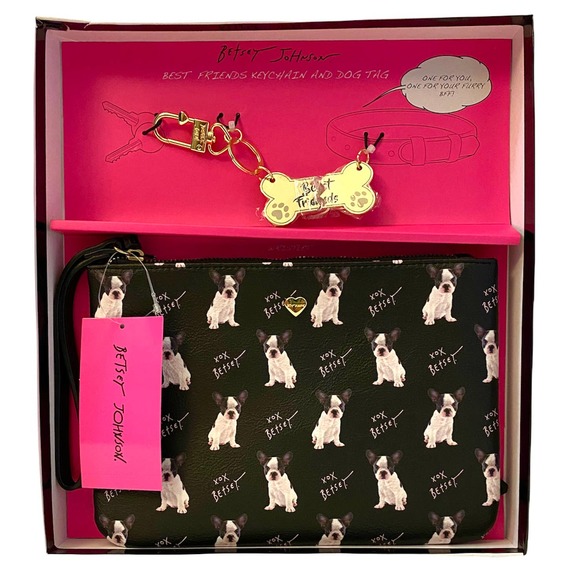 Betsey Johnson Best Friends 3 Piece Matching Pet Wristlet Set - Picture 1 of 9